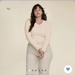 Nuuds ribbed bodysuit Bone- Small